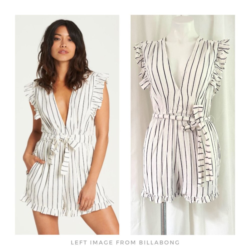 Billabong ▪ Striped Plunge Sunny Garden Summer Ruffled Romper